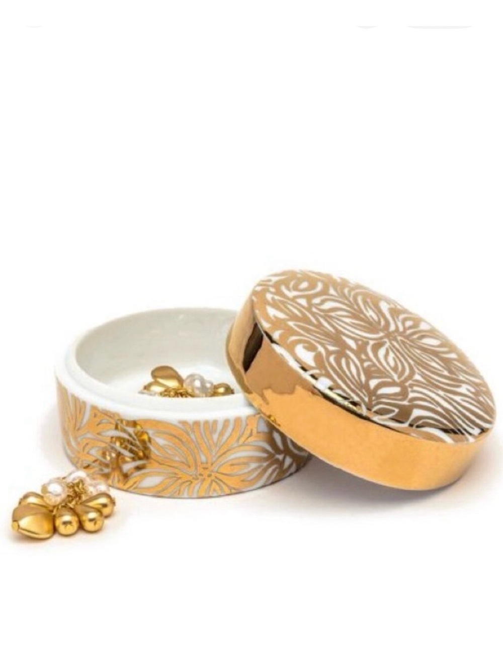 Lilly Pulitzer Swirling Floral Porcelain Ring Dish with Lid